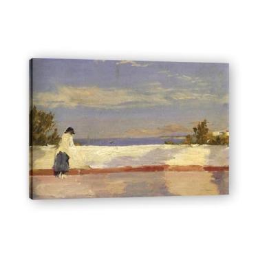 Imagem de Hazelnut John Lavery Iconic Realist Portrait & War Scene Canvas Art – Decoração de parede irlandesa atemporal para casa emoldurada 39,98 x 55,88 cm