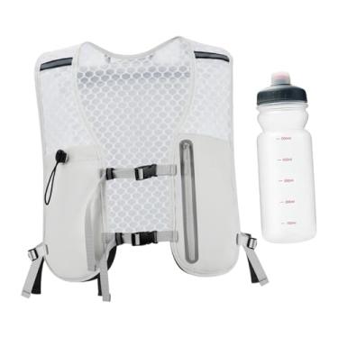 Imagem de YIJU Colete de hidratação, mochila para corrida, fivela ajustável, mochila para caminhada ao ar livre, bolsa esportiva para montanhismo, trilha de, Cinza