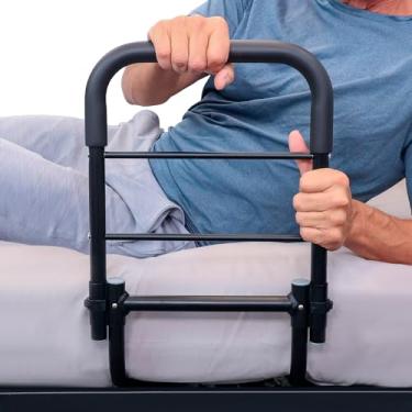Imagem de Vive Trilho auxiliar de cama para idosos adultos segurança - bengala de cama ajustável em altura com corrimãos para quarto - corrimão de cabeceira compacta para casa e hospital - Serve para colchão