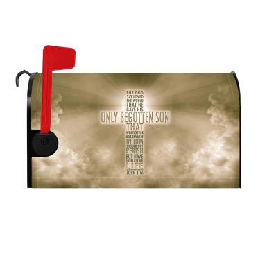 Imagem de Baocicco Capa de caixa de correio God So Loved The World, capa de caixa de correio magnética, bíblia, crença religiosa, cruz, caixa de correio para Páscoa, casa, jardim, exterior, tamanho padrão 53 x