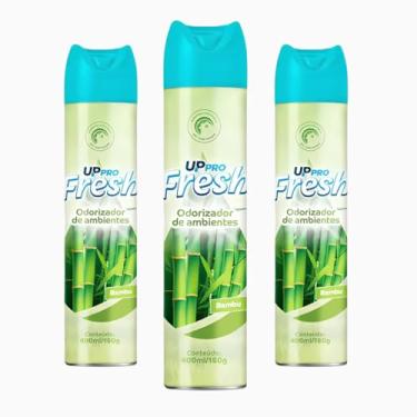 Imagem de kit 3 Odorizador de Ambiente Aerossol 400ml Bambu Up Fresh Perfume Duradouro