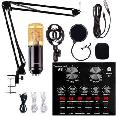 Imagem de Kit Interface Mesa V8 + Microfone Bm800 C/Braço Articulado Podcast Str