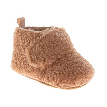 Imagem de Avalanche Botinhas quentes para meninos e meninas com forro de pelúcia sola macia primeiro andador sapatos de bebê para recém-nascidos tamanho 2-4, Bronzeado, 16