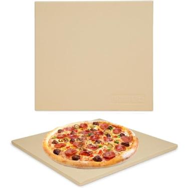 Imagem de Mimiuo Pedra de pizza de 33 cm para forno de pizza Ooni e churrasco, pedra quadrada para assar pão de cordierite 33 cm x 33 cm