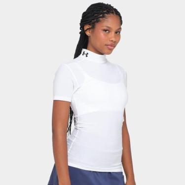 Imagem de Camiseta Under Armour Compress Feminina, Branco, Preto, P