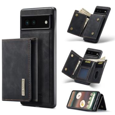 Imagem de Capa carteira de couro magnética destacável 2 em 1 para Google Pixel 6a, com 7 compartimentos para cartão + compartimento para dinheiro, recurso de suporte, TPU à prova de choque e capa de telefone de