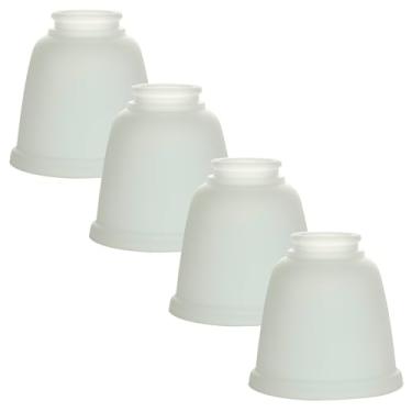 Imagem de LIGHTACCENTS Pacote com 4 capas de luz de ventilador de teto - Kit de substituição de lâmpada de sombra de vidro fosco branco para kits de luz de ventilador de teto. Perfeito para iluminar sua casa com persianas de vidro transparente