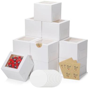 Imagem de Cajas para Pasteles EQOREIIN 15x15x13 cm con Bases y Stickers