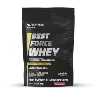 Imagem de Best Force Whey Refil 1KG, WPC Fonte de Proteínas, Nutrends, Sorvete de Frutas Vermelhas