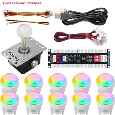 Imagem de SJ@JX All-Button Arcade Controller with RGB Buttons & 3D Analog Joystick, Raspberry Pi RP2040 Encoder, Ultra-Low Latency, Multi-Platform Compatible for PC & Nintendo Switch