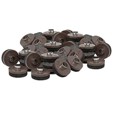 Imagem de Softtouch Almofadas de móveis de feltro resistentes redondos de 3,8 cm para móveis sem esforço e proteção da superfície em madeira, azulejo e laminado, marrom (pacote com 48)