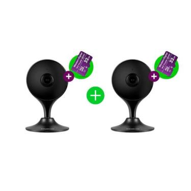 Imagem de Kit Câmera Inteligente Intelbras Im3 C Black com MicroSD 32GB - 2 unid