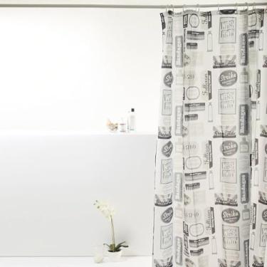 Imagem de Box Banheiro, Cortina Box Poliéster 198cm X 180cm com Ganchos Impermeável - Antimofo, Cortina Banheiro, Resistente(Retro)