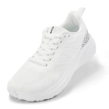 Imagem de Sapatos ROABES Wide Toe Box, tênis femininos, brancos, tamanho 36
