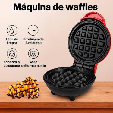 Imagem de Mini Waffle Portátil Ideal Waffles Em Qualquer Lugar 110V