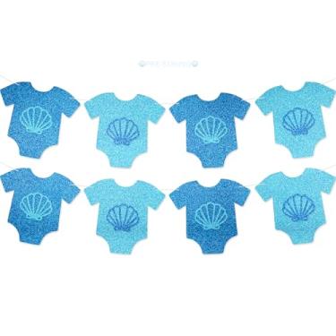 Imagem de Body Under The Sea Banner de chá de bebê - NO-DIY Sea You Soon Decorações de chá de bebê tema oceano suprimentos de festa de aniversário para meninas meninos glitter