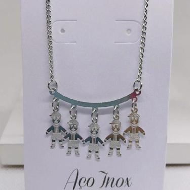 Imagem de Colar Pingente Filhos Filhas Aço Inox Menino Menina Corrente - Matilda