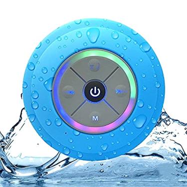 Imagem de Caixa de Som para Chuveiro sem Fio BT IPX4 Portátil com Luz LED Rádio FM Estéreo Alto Microfone Integrado Copa Sucção Suporte a Chamadas Mão Cartão TF Piscina Praia Casa Festa Viagem ao Ar Livre