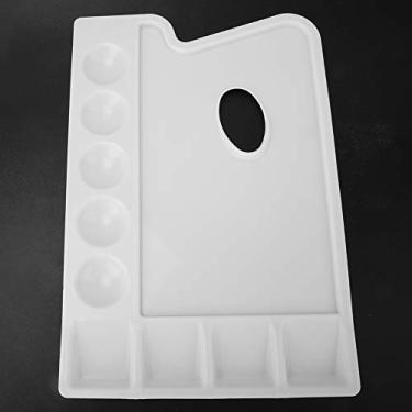 Imagem de Paleta de tinta para orifício de polegar, paleta de cores de plástico, feita de plástico PVC, adequada para artistas profissionais, pintores amadores, estudantes e crianças. Fácil de limpar, fácil de