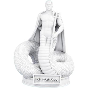 Imagem de Estátua Exu Cainana Imagem Umbanda Candomblé (Cor Mármore)