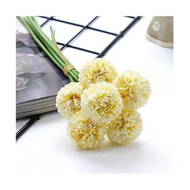 Imagem de LMJYU Conjunto de 6 mini centros de mesa de flores de crisântemo - Decoração de seda elegante para casamentos e eventos