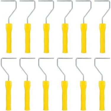 Imagem de WODOFO GDR Cabo de rolo de pintura de 10 cm extremidade roscada, pacote com 12 - moldura de mini rolo com linhas reforçadas Use com mini capas de rolo de pintura de 10 cm para empreiteiros crafter