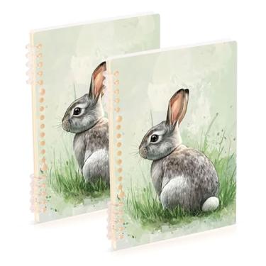 Imagem de Burbuja Cadernos com nome, papel pautado universitário A5 com 60 folhas, fichário para escritório, 2 unidades