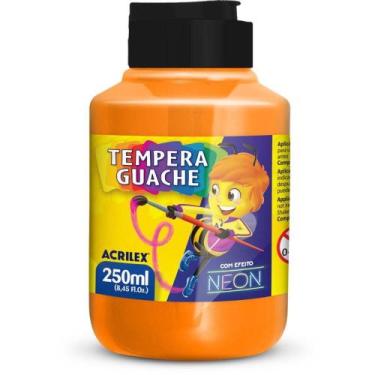 Imagem de Tinta Guache 250ML Laranja Neon (pacote com 6 Unidades) - Acrilex
