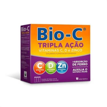 Imagem de Vitamina C D Zinco Bio-C Tripla Ação com 30 Comprimidos Efer - Uniao Q
