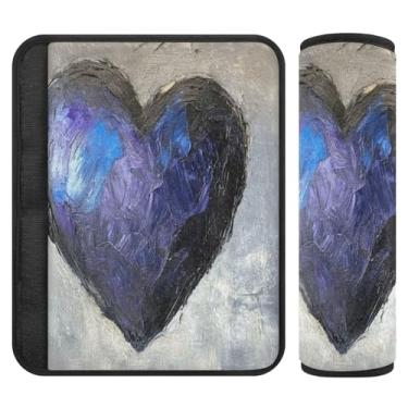 Imagem de Burbuja Capa para cinto de segurança de carro Valentine Dark Heart Protetor de cinto de segurança de carro macio confortável para alça de ombro de assento de carro, 1 par médio