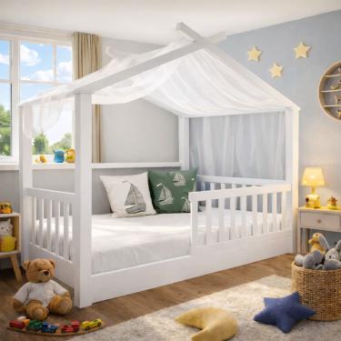 Imagem de Cama Casinha Infantil Montessori De Madeira Maciça