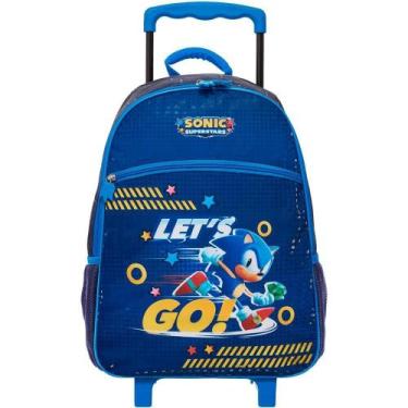 Imagem de Mochila Escolar De Rodinha Infantil Sonic Let's Go Original Pacific