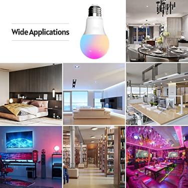 Imagem de Lâmpada LED WiFi de 9W 2500K-7000K Luzes Frias e Quentes RGB Controle Remoto via APP por Voz Compatível com Assistant IFTTT E27 110V-260V