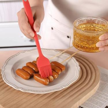 Imagem de Pincéis de cozimento resistentes ao calor, pincel de silicone para pastelaria, molho de manteiga e óleo para espalhar marinadas para churrasco, churrasqueira