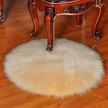 Imagem de Tapete Redondo de Lã Imitada Europeia para Sala Estar e Quarto Macio Quente Confortável Decoração Casa Ideal Poltrona Pisos Cerâmica Madeira Laminado