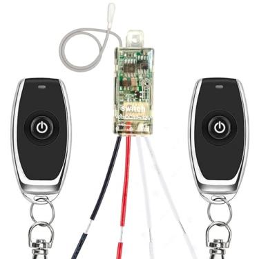 Imagem de VONVOFF Mini interruptor RF ON/OFF de 12 V – Relé de 2 A, clique em contato seco DC5V/12V/24V 2A, interruptor de luz sem fio de longo alcance de 50 m para porta de garagem, motor, carro