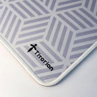 Imagem de Mouse Pad Gamer Control Profissional 49x42 Deskpad Hexágono Branco Preto Liso Ergonômico - Titorion (Branco Hexágono)