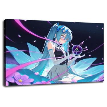 Imagem de Anime Girls Canvas Prints Orb Elbow Poster Wall Art For Home 1 peça Decorações com moldura 61.0 cm x 40.6 cm