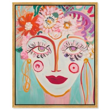 Imagem de Art Remedy Retratos modernos em tela Her Petal Eyes, moldura dourada, 61 cm x 76 cm