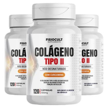 Imagem de Kit 3x Colágeno Tipo II Não Desnaturado 500mg Vitamina K2 D3 e Silício