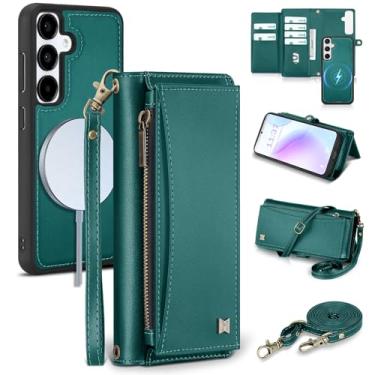 Imagem de BLISLIAR Capa carteira para Samsung Galaxy S24 Plus com porta-cartões/carteira/alça transversal | Bloqueio RFID | Magnético | Suporte | Destacável | Capa de telefone de couro PU para Galaxy S24+, 6,7