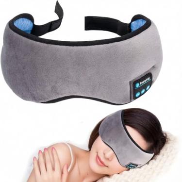 Imagem de Máscara de Dormir 2 em 1 com Fone de Ouvido Bluetooth Integrado | Tapa Olho Bloqueador de Luz Ajustável | Ideal para Sono Profundo, Meditação, Viagens e Insônia | Recarregável USB