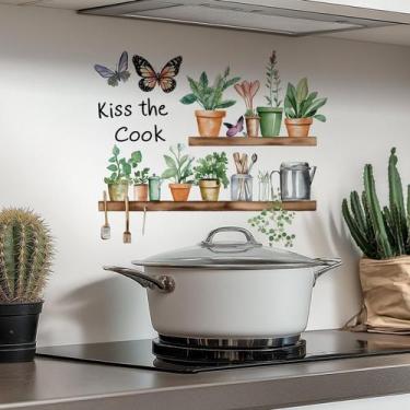 Imagem de Adesivos de parede Kiss the Cook Plant Shelf Botanical PVC 30x90cm - y
