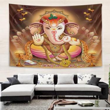 Imagem de Tapeçaria para pendurar na parede Indian Elephant God Spiritual Yoga -