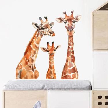 Imagem de Adesivos de parede Creative Giraffe PVC Decalques para quarto de crian