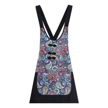 Imagem de Avental de estilo étnico para mulheres de algodão 2025 com bolso - Yiw