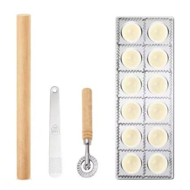 Imagem de Conjunto de moldes para bolinhos de massa de 12 cavidades com rolo e f