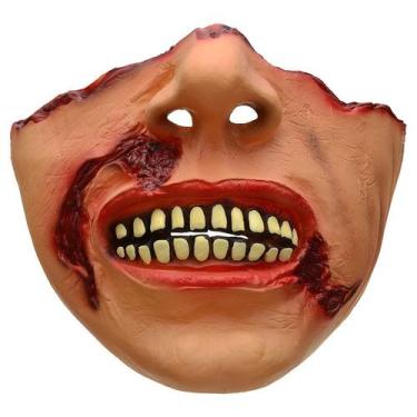 Imagem de Máscara Creative Latex Half Face Scary com feridas e dentes - yiweisai