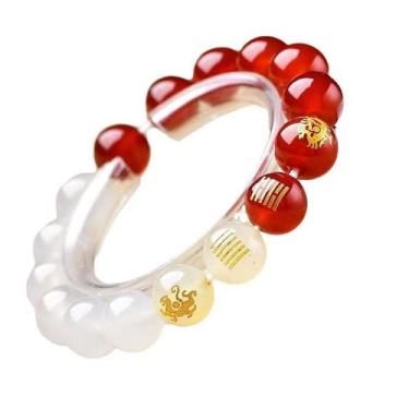 Imagem de Pulseira Five Elements Crystal Agate 10mm Bead para homens e mulheres 