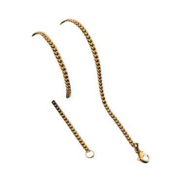 Imagem de Colar Masculino De Aço Inoxidável Preto E Dourado Com Corrente Box De 